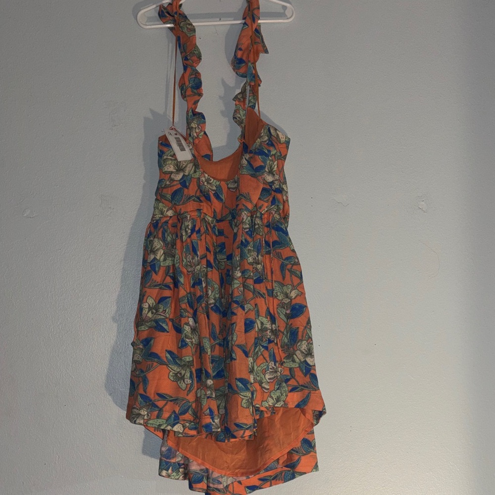 Floral Orange and Blue Dress - Picture 7 of 12